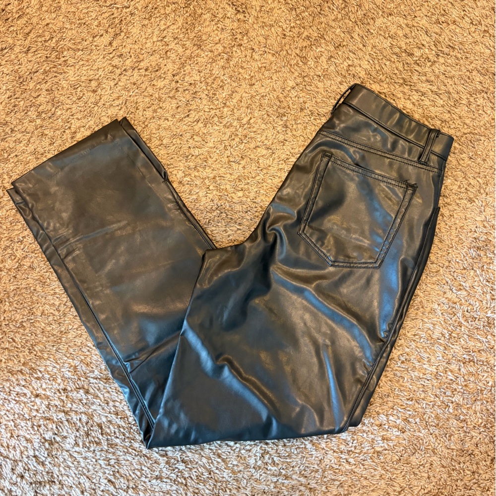 AF Black Faux Leather Pants Curve love